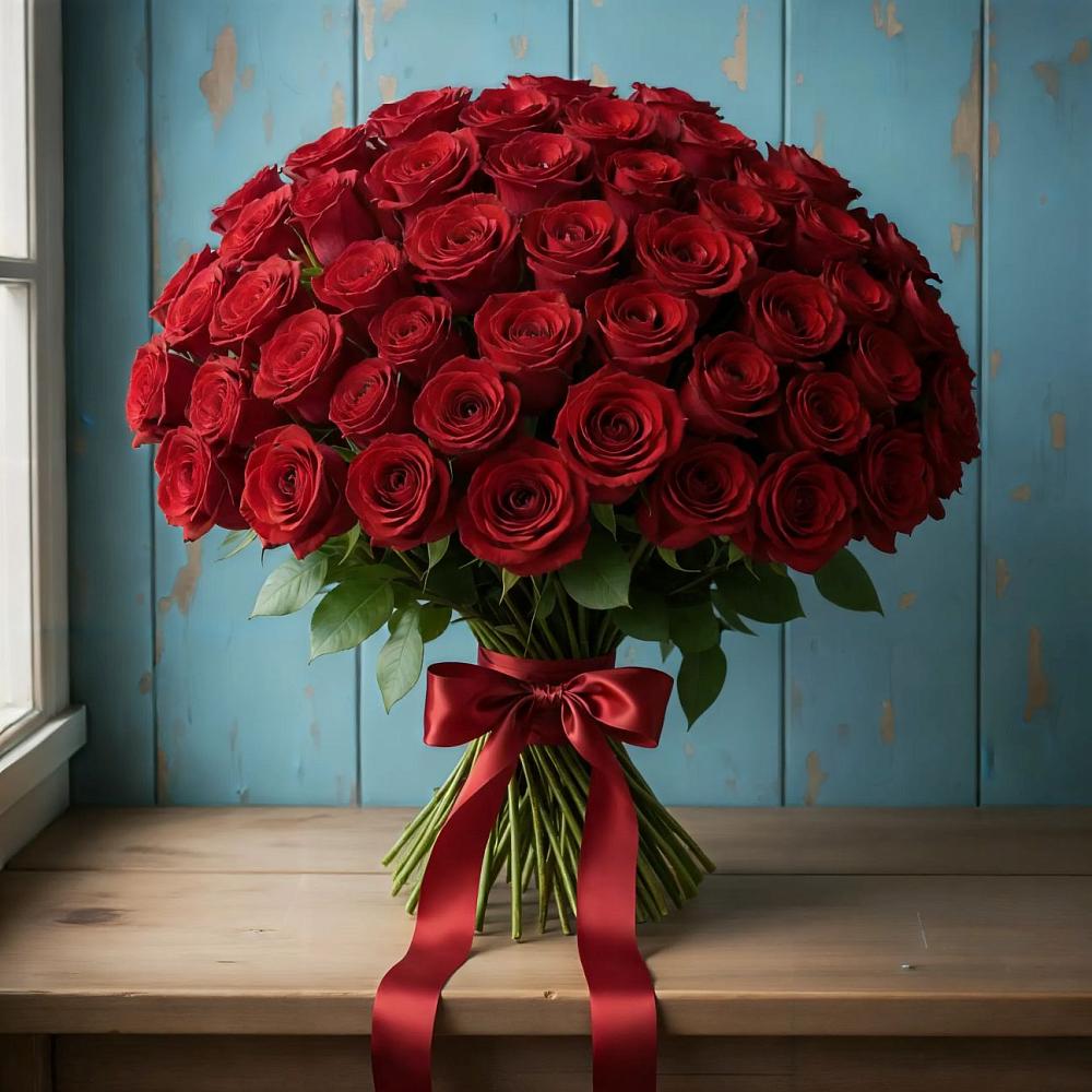 Букет Красные розы Блэк Меджик в Таёжном