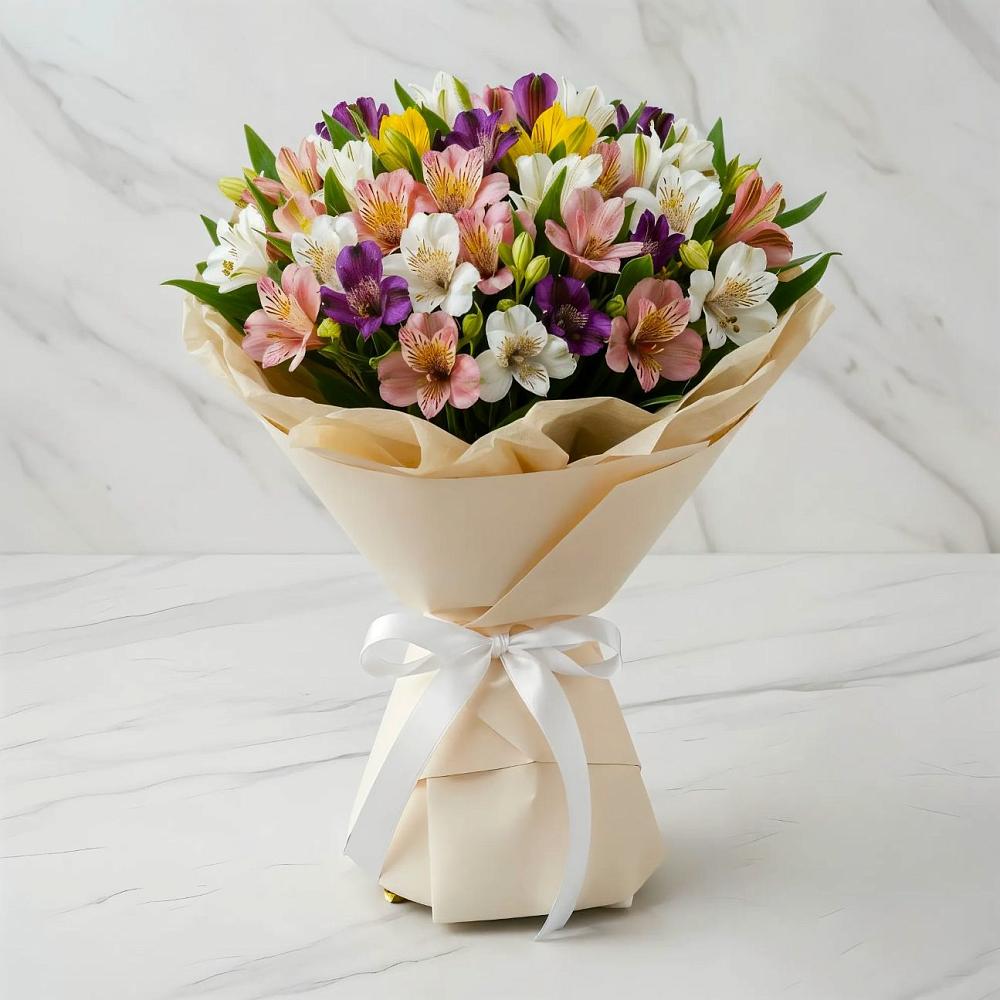 Букет цветов из: Альстромерии в Таёжном