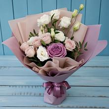 Букет цветов из:  Розы и Лизиантусы в Таёжном