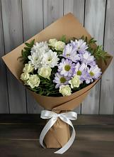 Букет цветов из:  Хризантемы и Розы в Таёжном