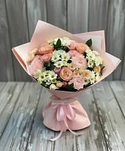 Букет цветов из:  Гвоздики, Розы и Хризантемы в Таёжном