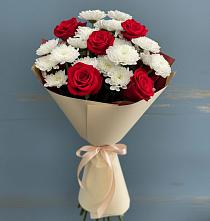 Букет цветов из:  Розы и Хризантемы в Таёжном