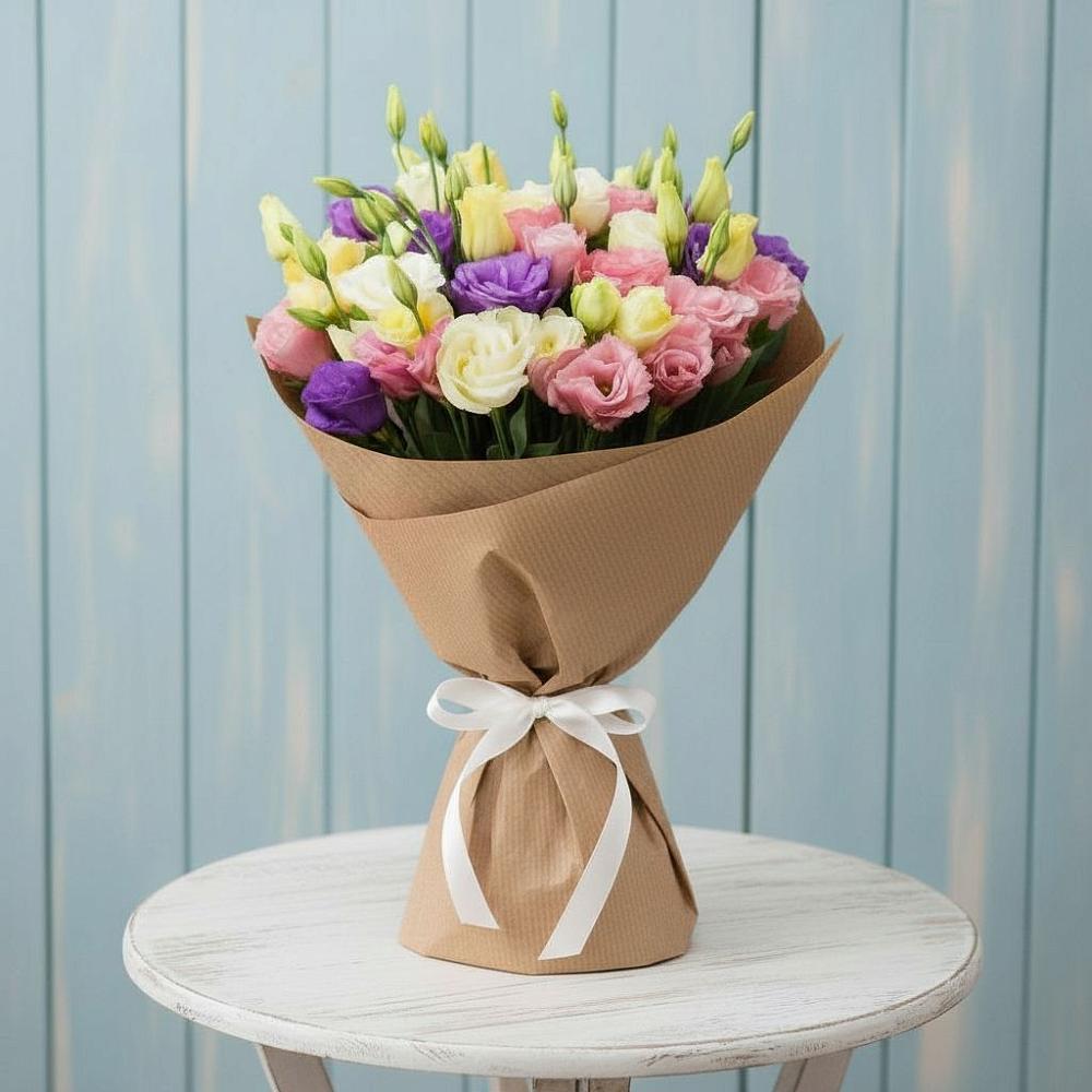 Букет цветов из: Лизиантусы в Таёжном