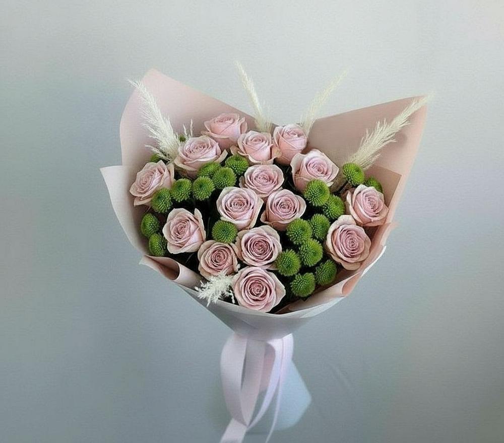 Букет цветов из: Розы и Хризантемы в Таёжном