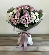 Букет цветов из:  Хризантемы и Розы #REPLACE_PRED# Таёжном