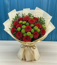 Букет цветов из:  Розы и Хризантемы в Таёжном