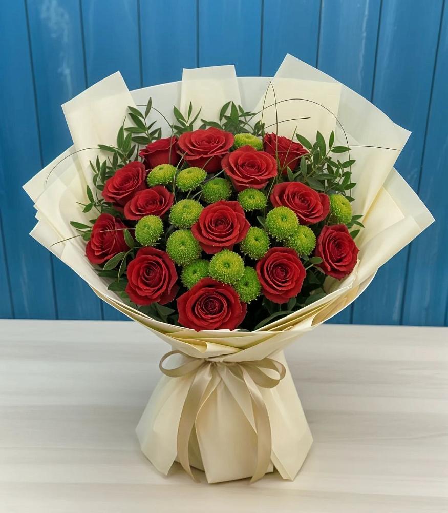 Букет цветов из: Розы и Хризантемы в Таёжном