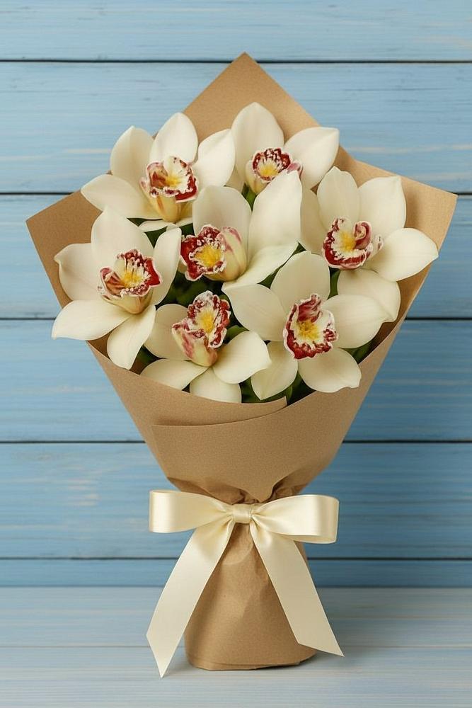 Букет цветов из: Орхидеи и Розы в Таёжном