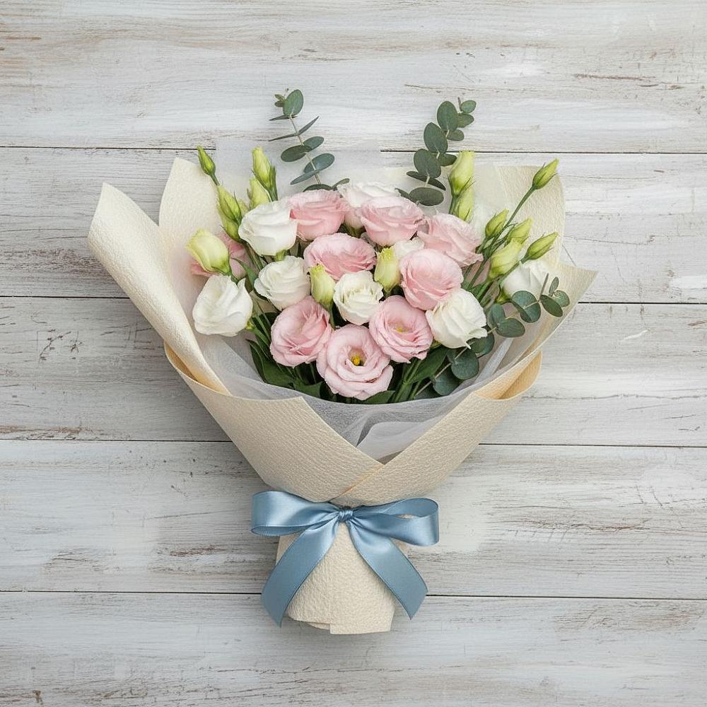 Букет цветов из: Лизиантусы в Таёжном